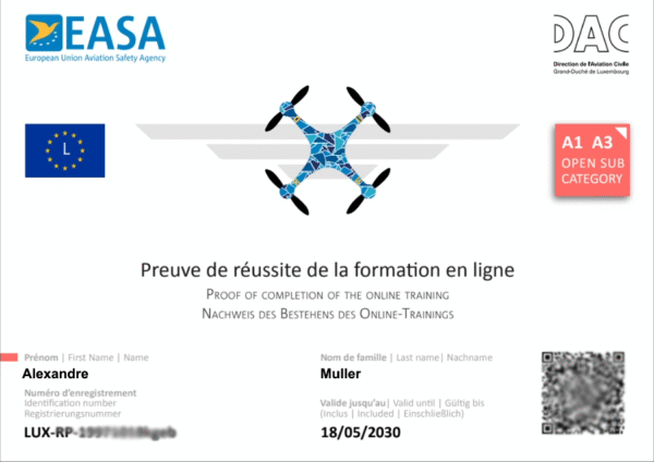 Examen Drone A1/A3 Luxembourg – Questions officielles et réponses correctes avec explications (DAC) – Image 2