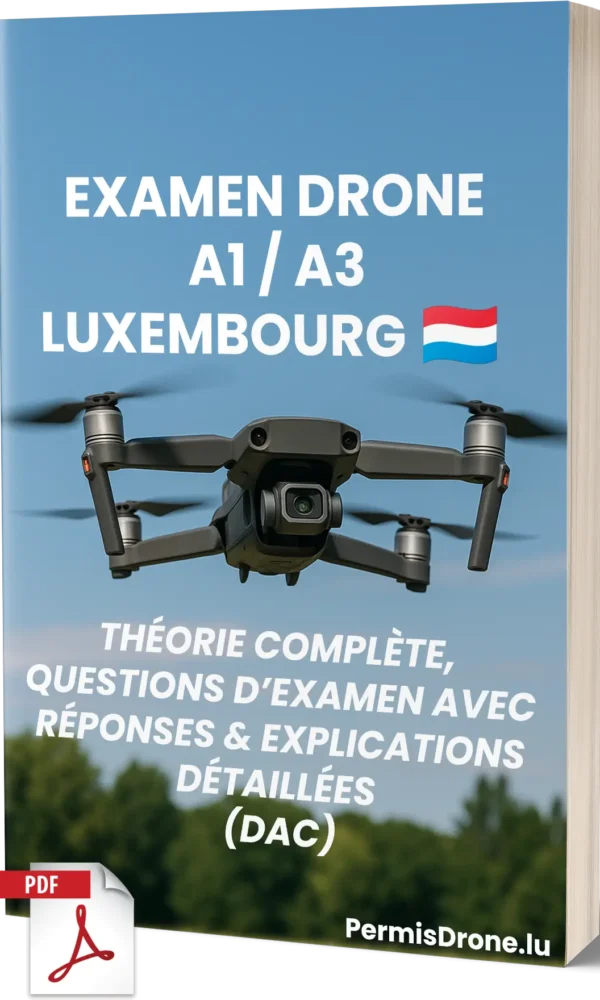 Examen Drone A1/A3 Luxembourg – Théorie complète, 500+ questions type examen avec réponses et explications détaillées – Image 1