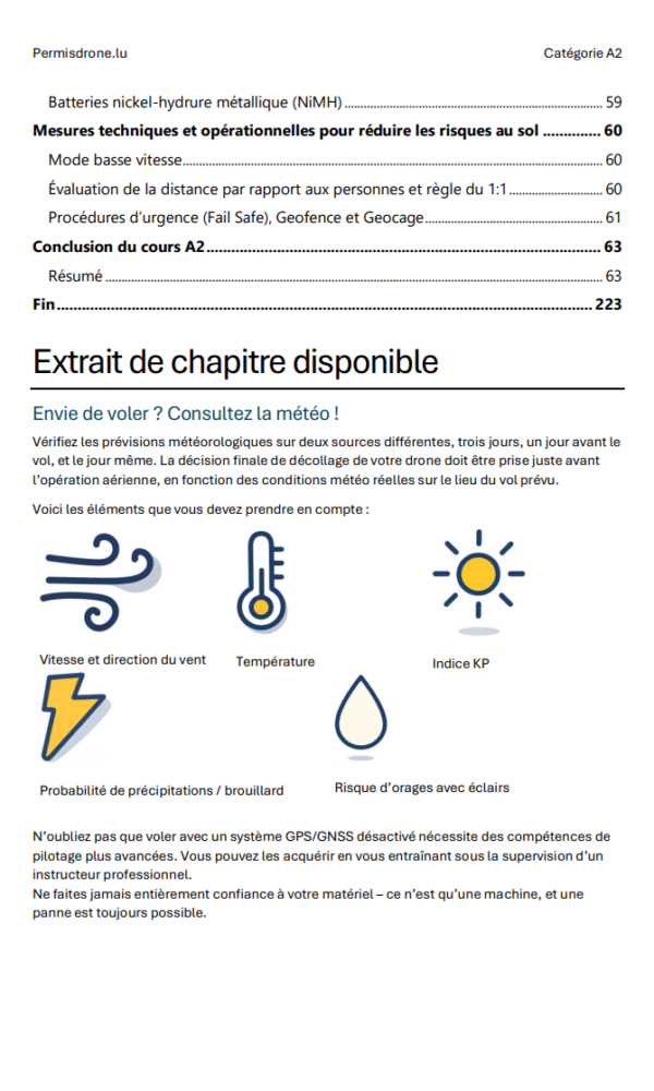 Examen Drone A2 Luxembourg – Questions officielles, réponses complètes et matériel d’apprentissage complet (Direction de l’Aviation Civile - DAC) – Image 4